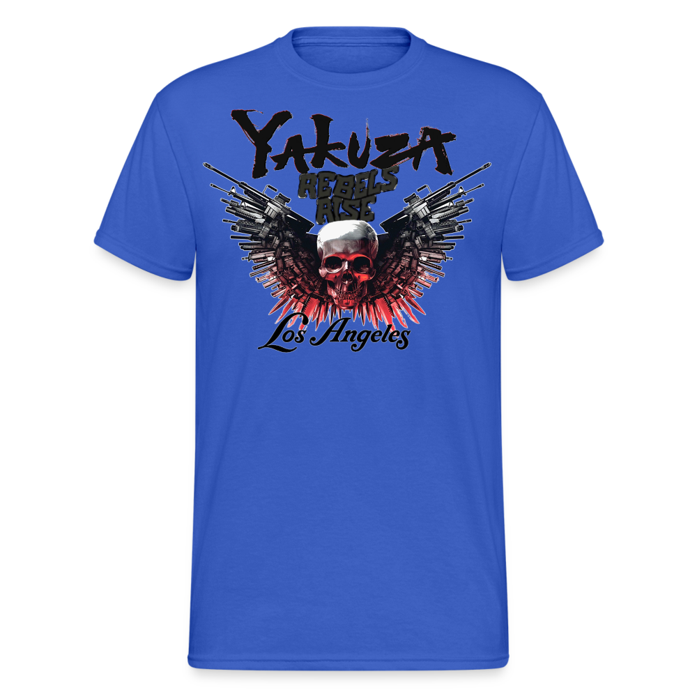 Herren Yakuza T-Shirt Rundhals Unisex Streetwear Gildan 100% Baumwolle - Königsblau