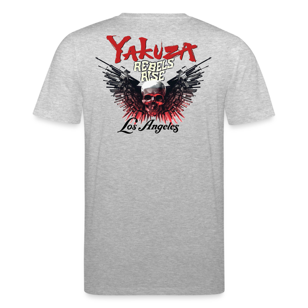 Herren Bio-T-Shirt  Yakuza Rundhals Unisex Streetwear Stanley & Stella 100% Baumwolle - Grau meliert