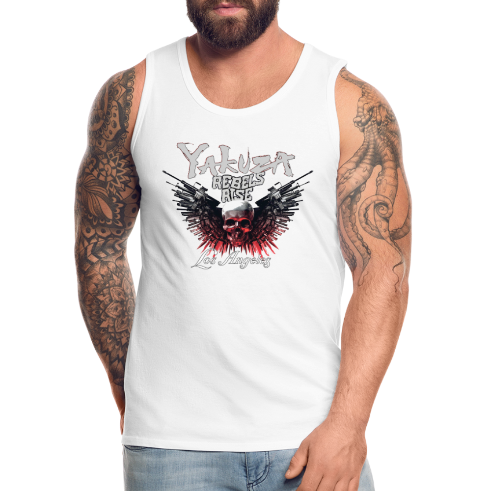 Männer Premium Tanktop T-Shirt Yakuza Muskelshirt Achselshirt - weiß