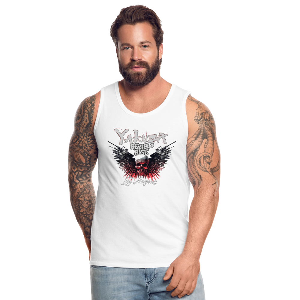 Männer Premium Tanktop T-Shirt Yakuza Muskelshirt Achselshirt - weiß
