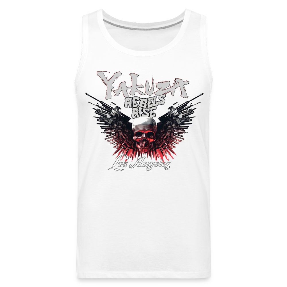 Männer Premium Tanktop T-Shirt Yakuza Muskelshirt Achselshirt - weiß