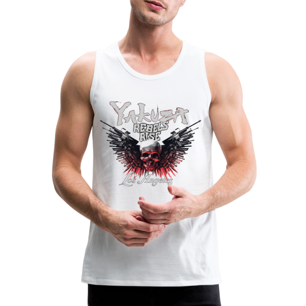 Männer Premium Tanktop T-Shirt Yakuza Muskelshirt Achselshirt - weiß