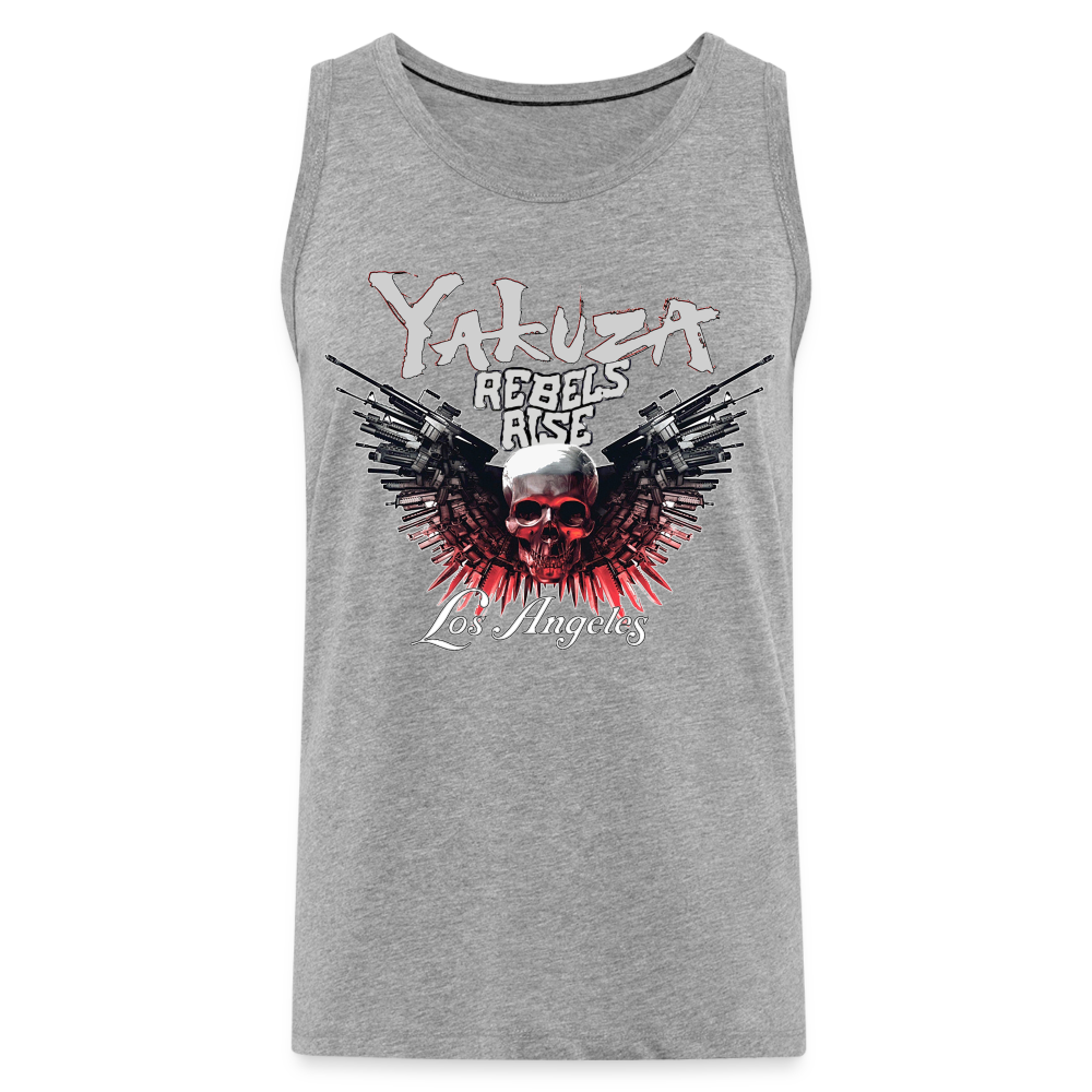 Männer Premium Tanktop T-Shirt Yakuza Muskelshirt Achselshirt - Grau meliert