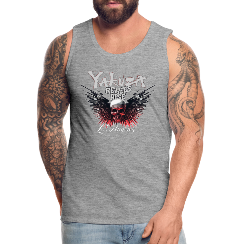 Männer Premium Tanktop T-Shirt Yakuza Muskelshirt Achselshirt - Grau meliert