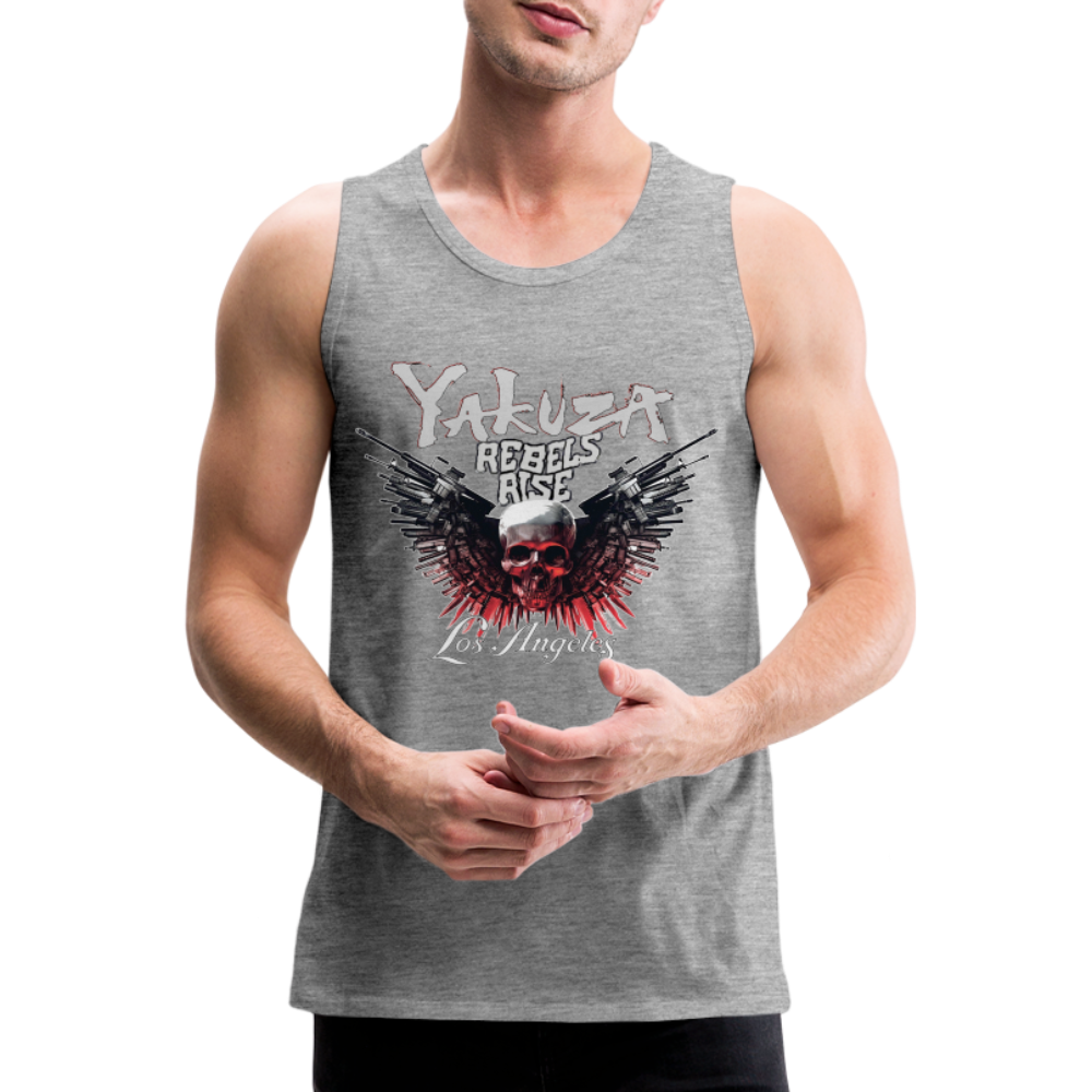 Männer Premium Tanktop T-Shirt Yakuza Muskelshirt Achselshirt - Grau meliert