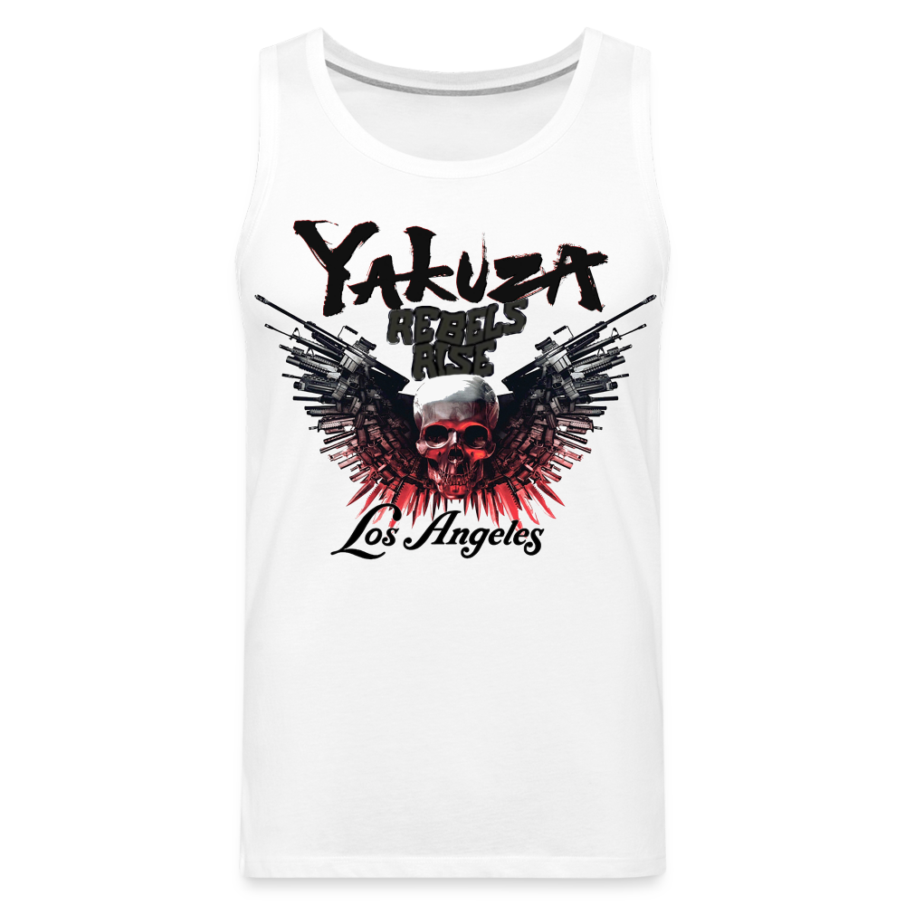 Männer Premium Tanktop T-Shirt Yakuza Muskelshirt Achselshirt - weiß