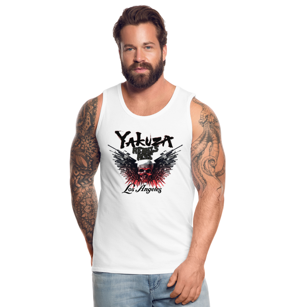 Männer Premium Tanktop T-Shirt Yakuza Muskelshirt Achselshirt - weiß