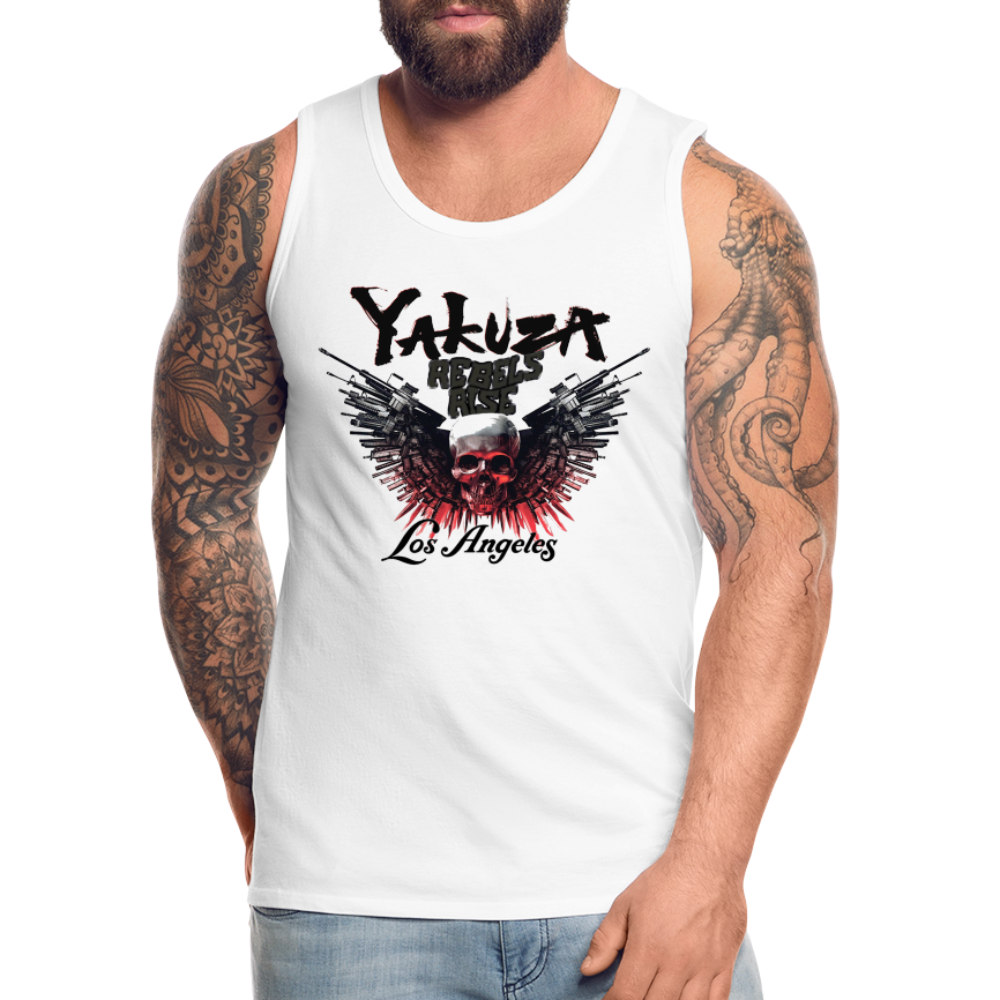 Männer Premium Tanktop T-Shirt Yakuza Muskelshirt Achselshirt - weiß