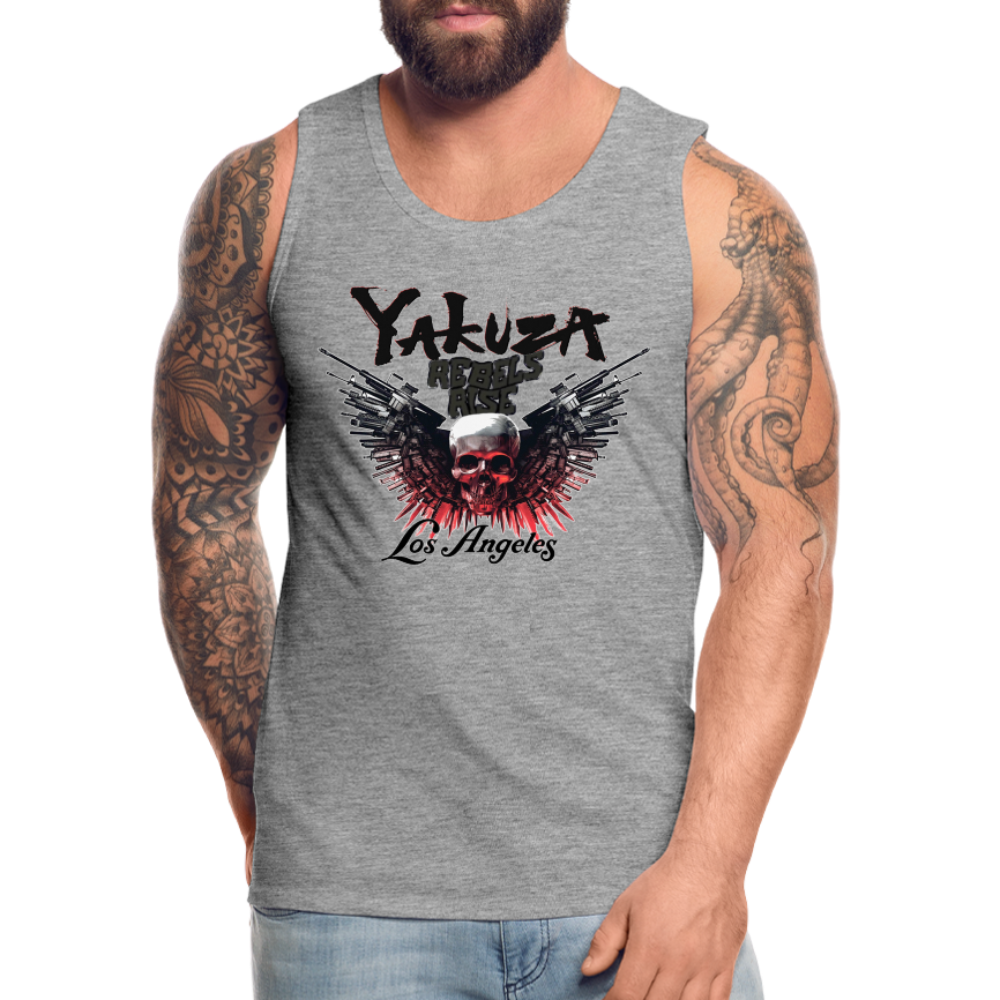 Männer Premium Tanktop T-Shirt Yakuza Muskelshirt Achselshirt - Grau meliert