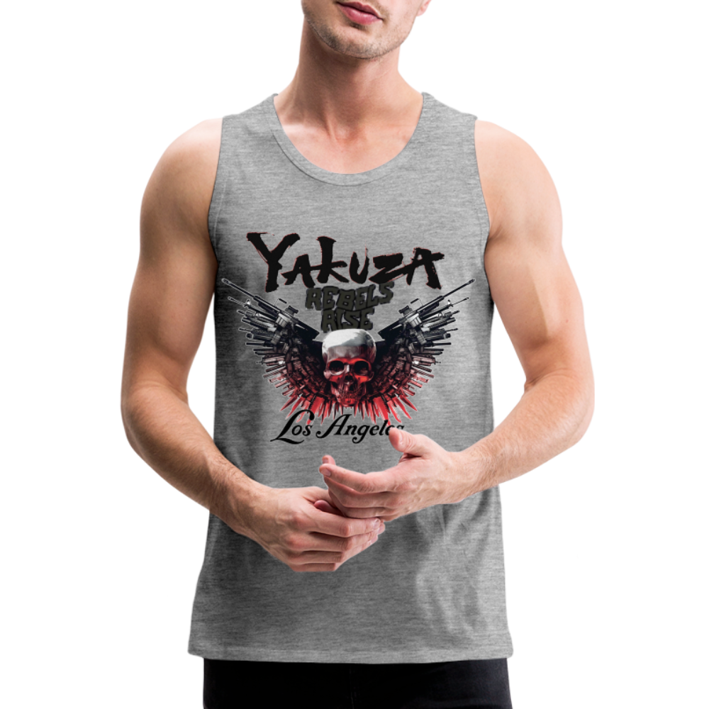 Männer Premium Tanktop T-Shirt Yakuza Muskelshirt Achselshirt - Grau meliert