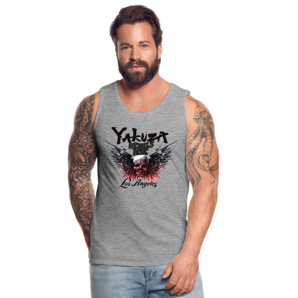 Männer Premium Tanktop T-Shirt Yakuza Muskelshirt Achselshirt - Grau meliert