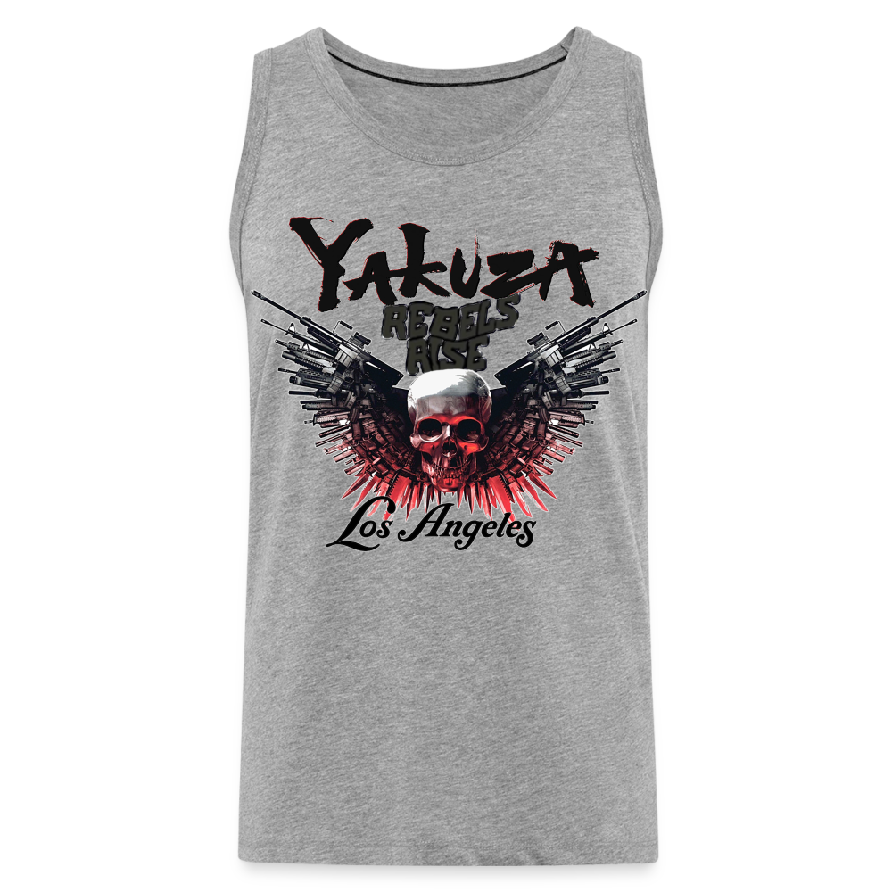 Männer Premium Tanktop T-Shirt Yakuza Muskelshirt Achselshirt - Grau meliert
