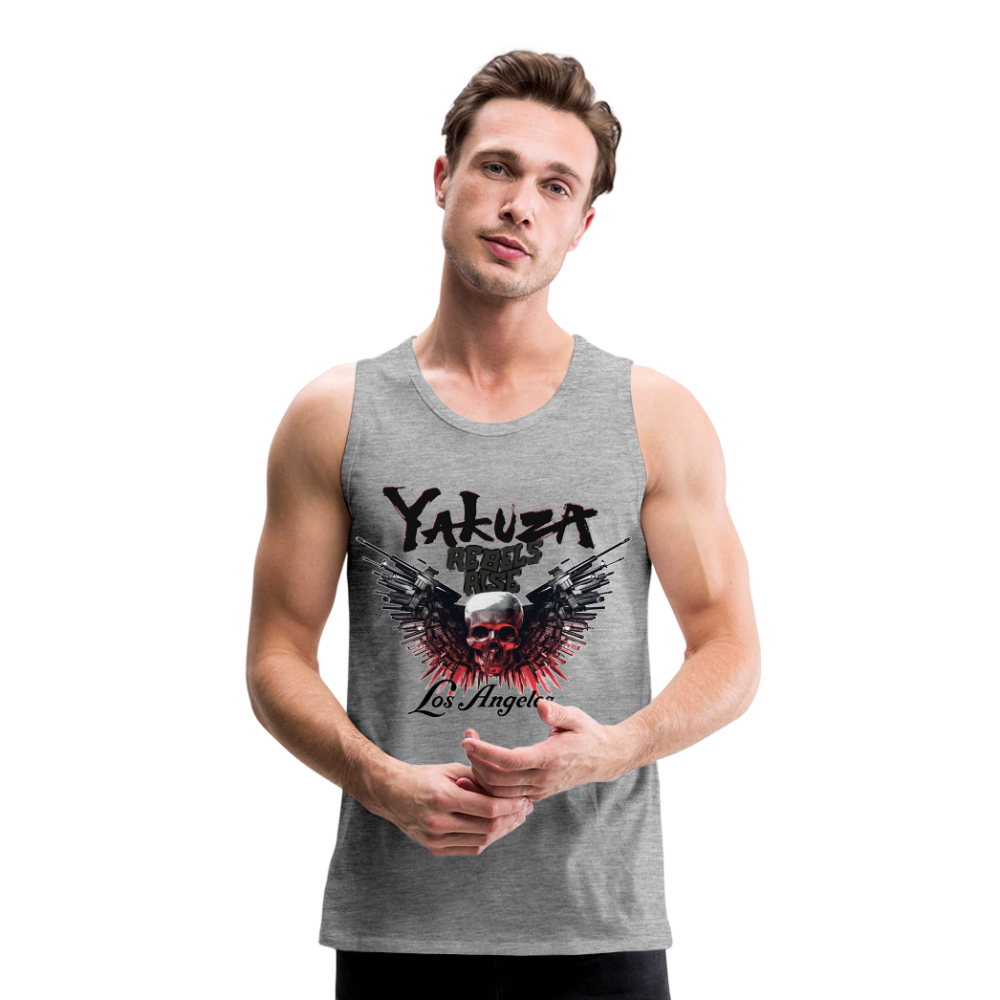 Männer Premium Tanktop T-Shirt Yakuza Muskelshirt Achselshirt - Grau meliert