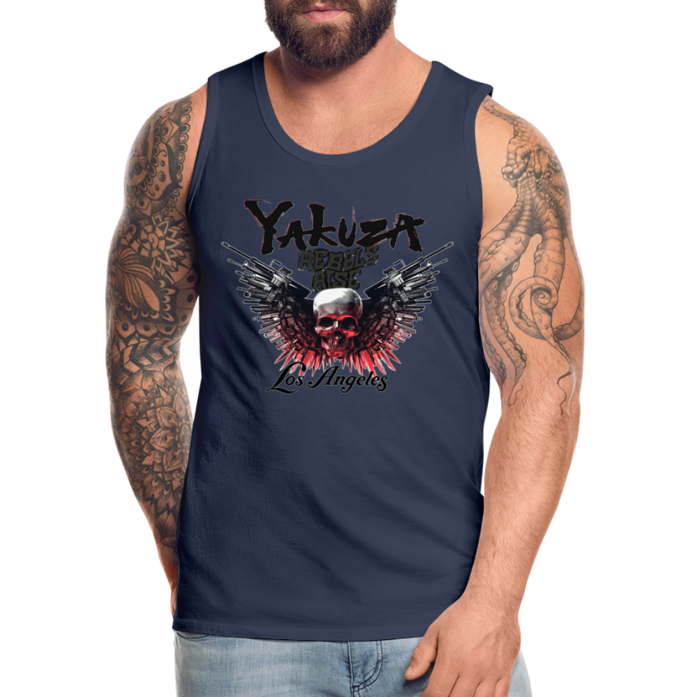 Männer Premium Tanktop T-Shirt Yakuza Muskelshirt Achselshirt - Navy