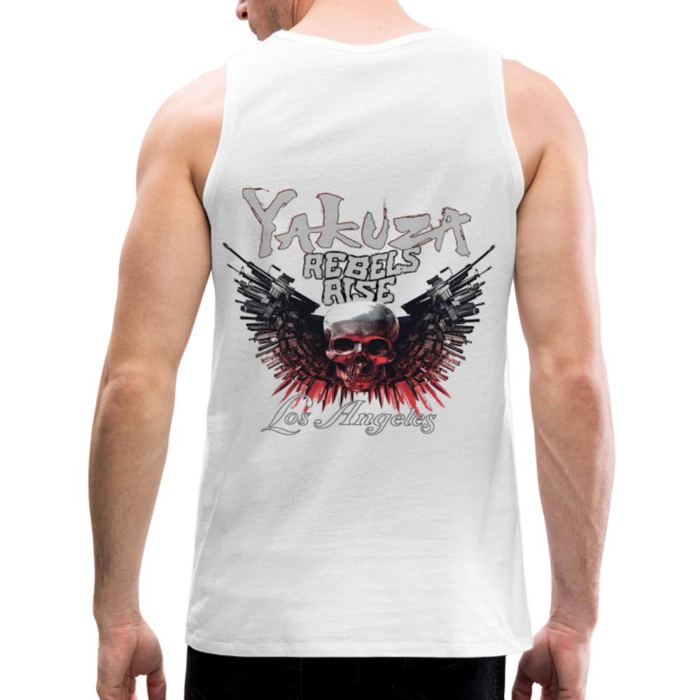 Männer Premium Tanktop T-Shirt Yakuza Muskelshirt Achselshirt - weiß