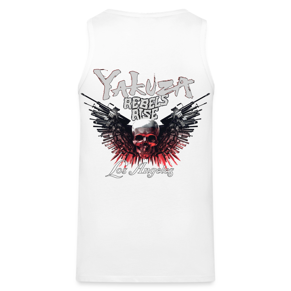 Männer Premium Tanktop T-Shirt Yakuza Muskelshirt Achselshirt - weiß