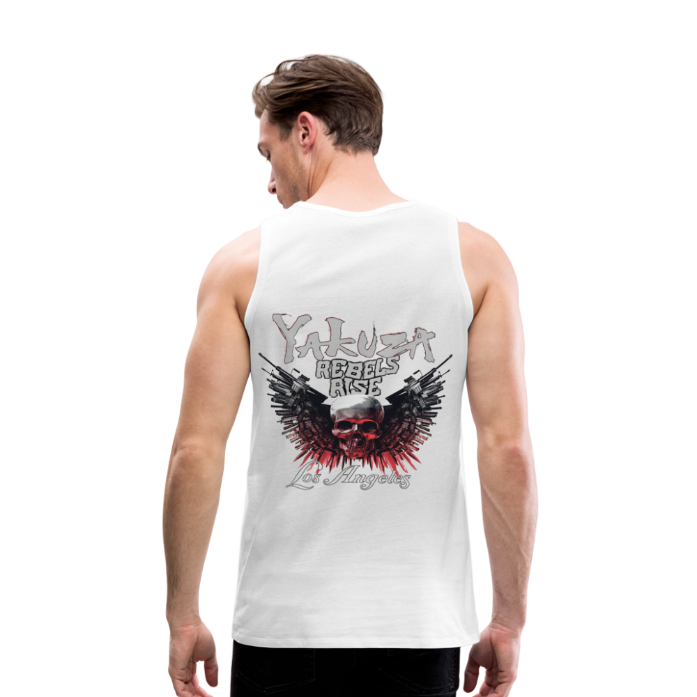 Männer Premium Tanktop T-Shirt Yakuza Muskelshirt Achselshirt - weiß