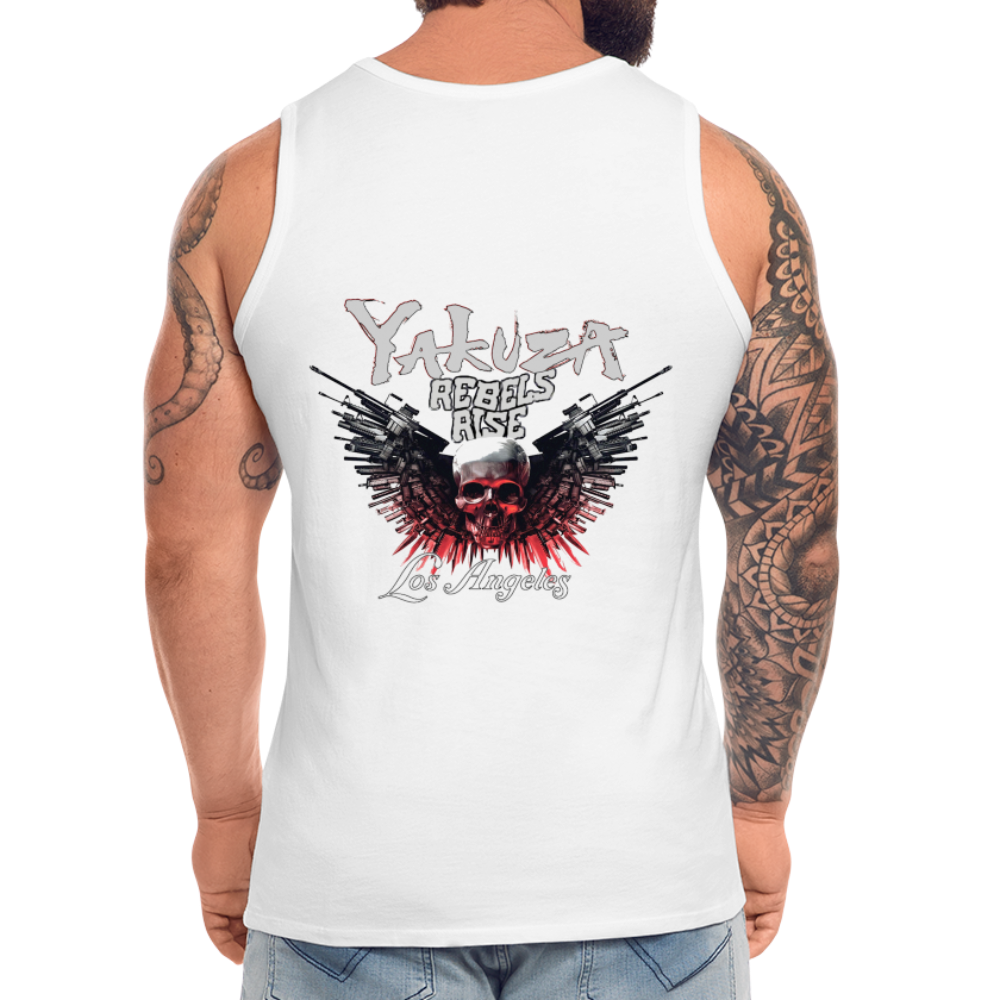 Männer Premium Tanktop T-Shirt Yakuza Muskelshirt Achselshirt - weiß