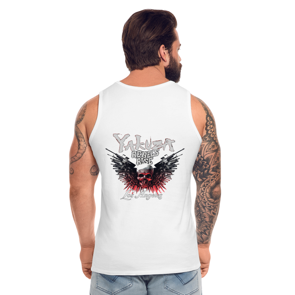 Männer Premium Tanktop T-Shirt Yakuza Muskelshirt Achselshirt - weiß