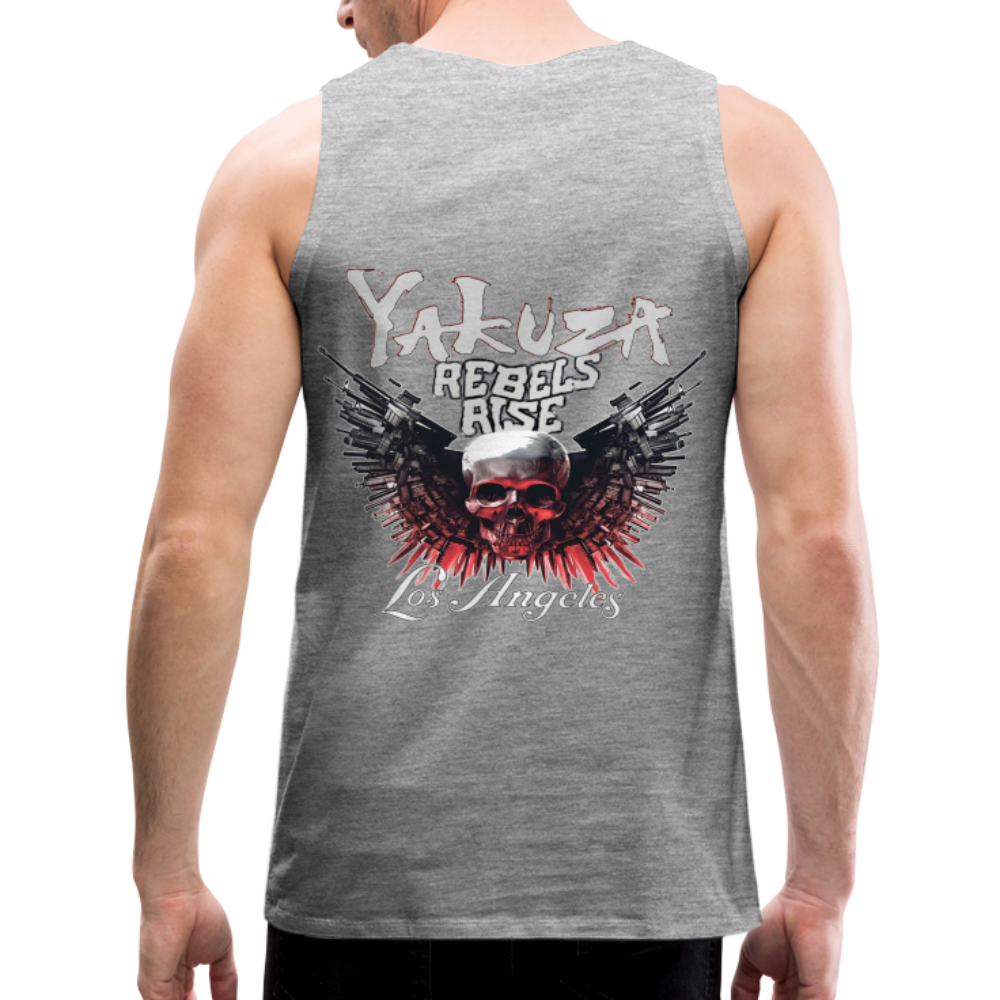 Männer Premium Tanktop T-Shirt Yakuza Muskelshirt Achselshirt - Grau meliert