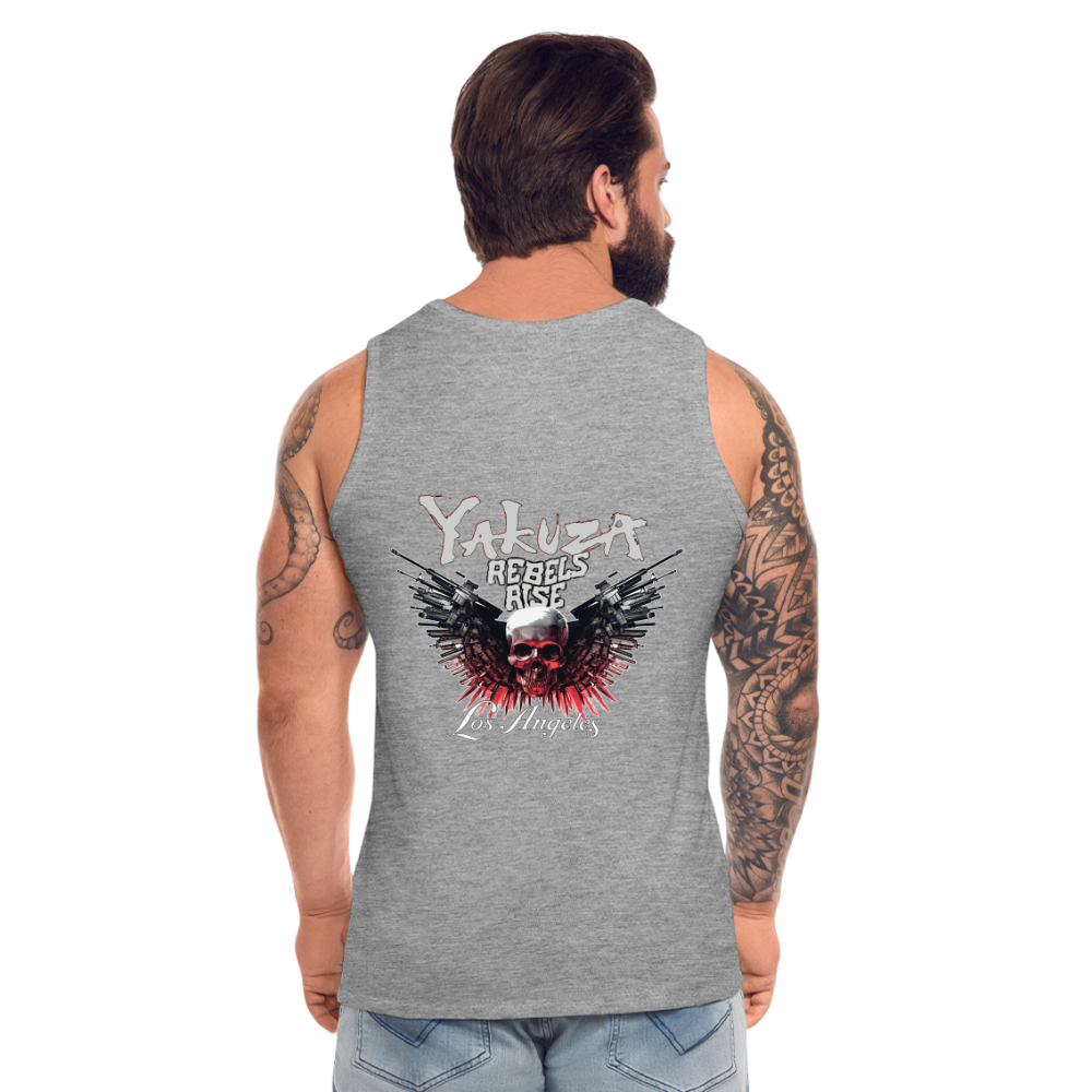 Männer Premium Tanktop T-Shirt Yakuza Muskelshirt Achselshirt - Grau meliert