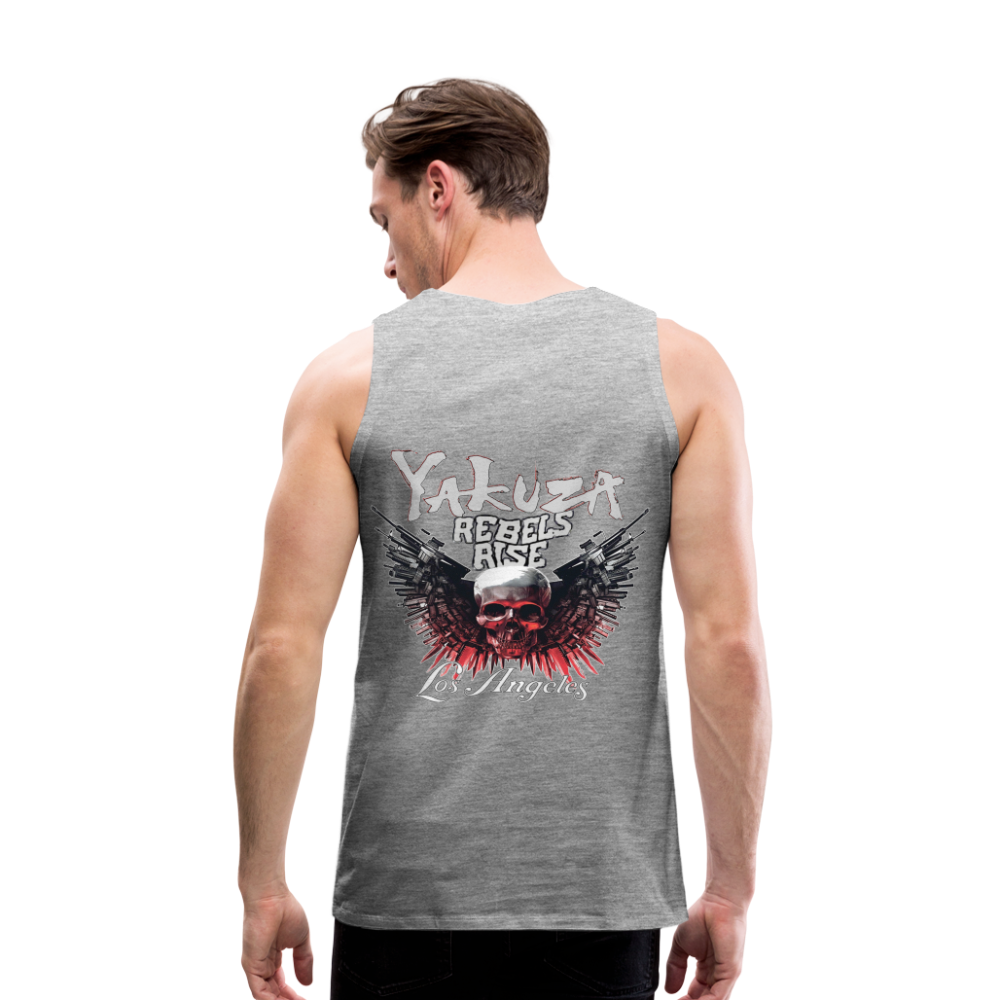 Männer Premium Tanktop T-Shirt Yakuza Muskelshirt Achselshirt - Grau meliert