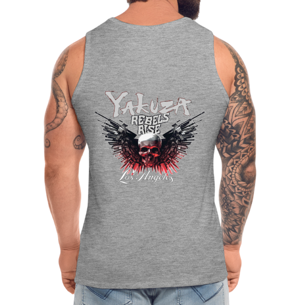 Männer Premium Tanktop T-Shirt Yakuza Muskelshirt Achselshirt - Grau meliert