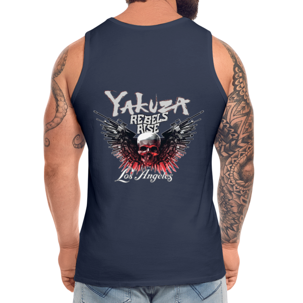 Männer Premium Tanktop T-Shirt Yakuza Muskelshirt Achselshirt - Navy