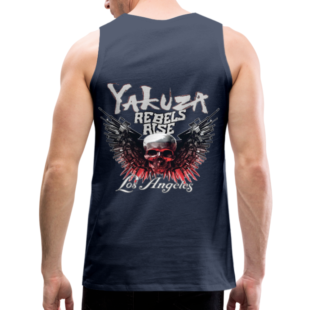 Männer Premium Tanktop T-Shirt Yakuza Muskelshirt Achselshirt - Navy