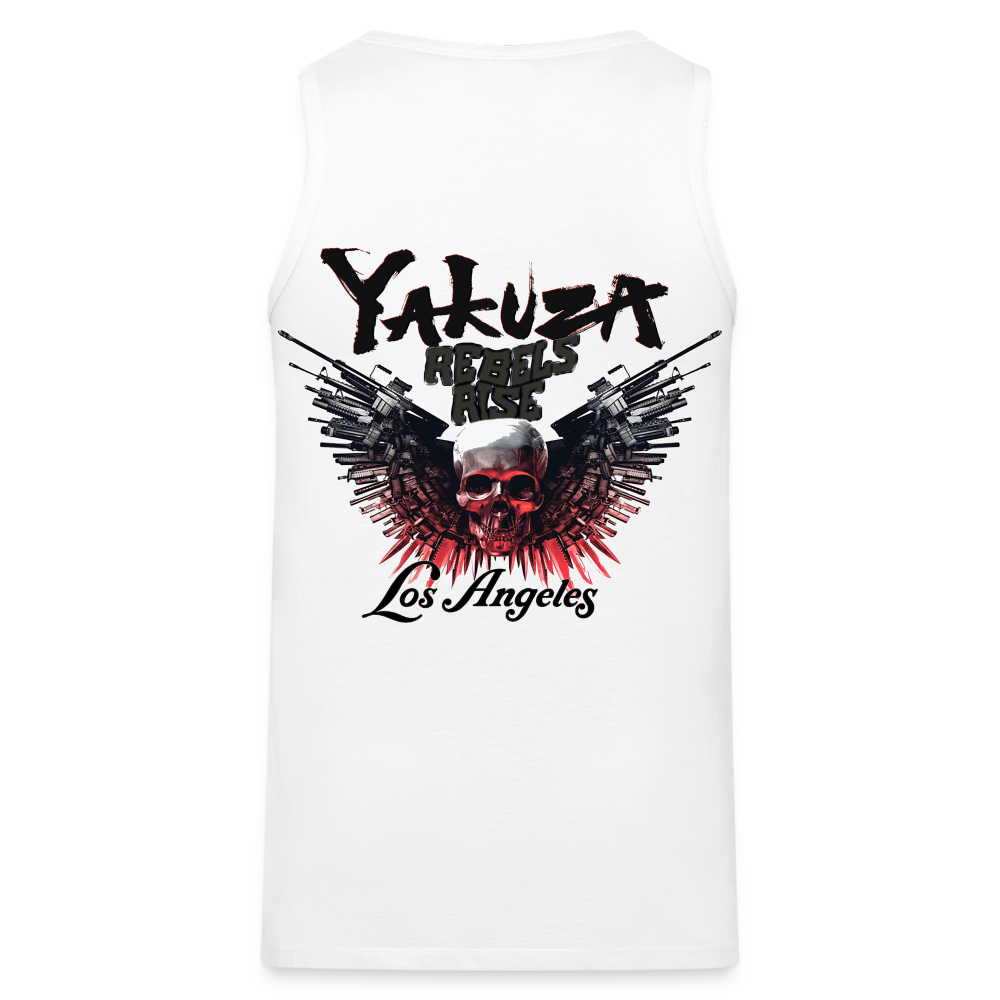 Männer Premium Tanktop T-Shirt Yakuza Muskelshirt Achselshirt - weiß
