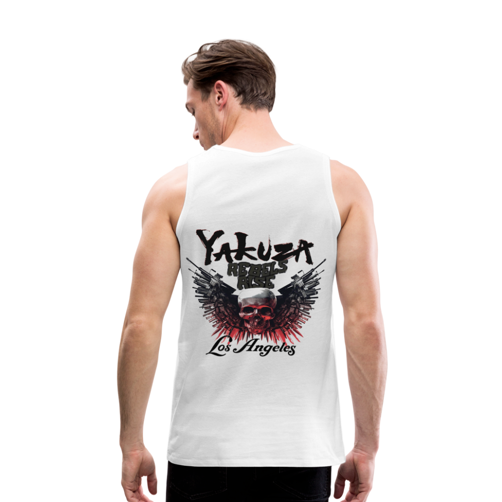 Männer Premium Tanktop T-Shirt Yakuza Muskelshirt Achselshirt - weiß