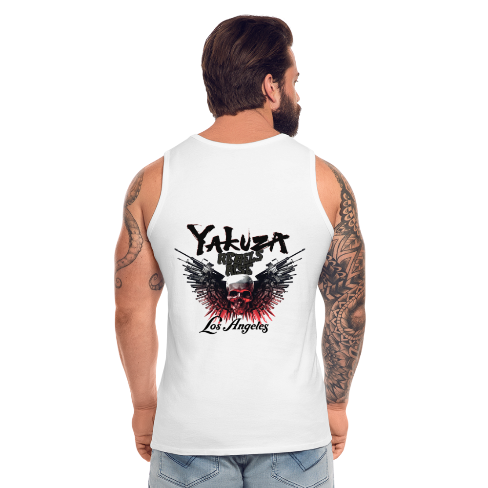 Männer Premium Tanktop T-Shirt Yakuza Muskelshirt Achselshirt - weiß