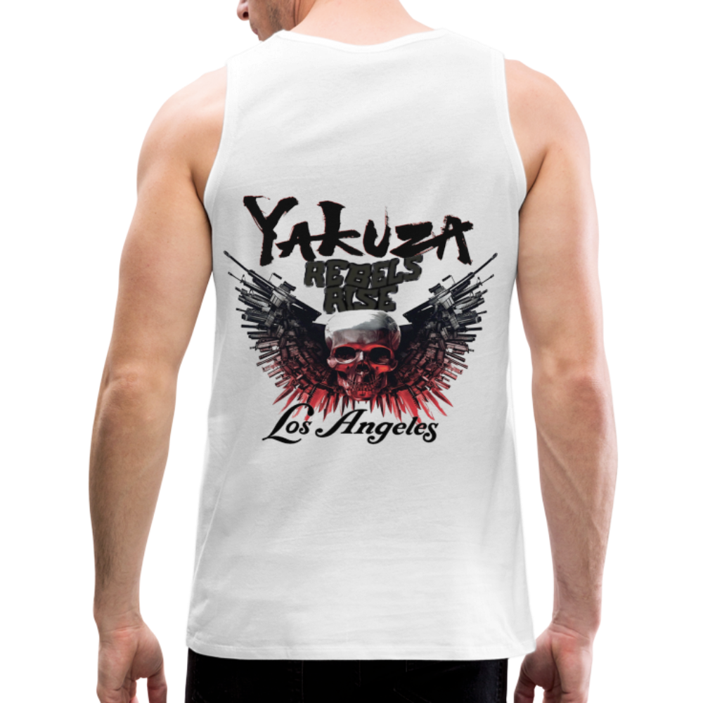 Männer Premium Tanktop T-Shirt Yakuza Muskelshirt Achselshirt - weiß