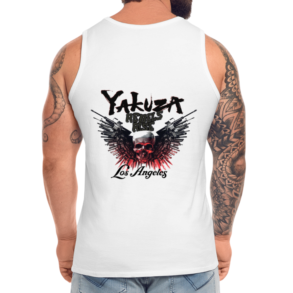 Männer Premium Tanktop T-Shirt Yakuza Muskelshirt Achselshirt - weiß