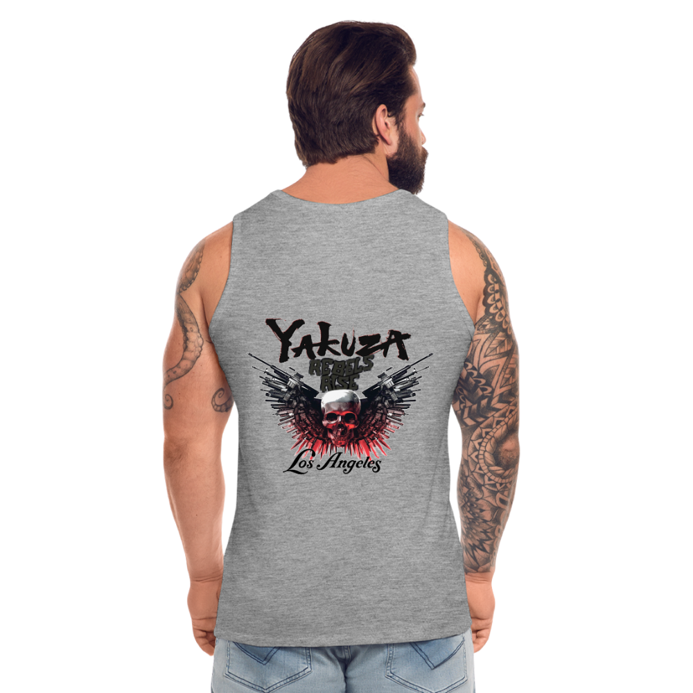 Männer Premium Tanktop T-Shirt Yakuza Muskelshirt Achselshirt - Grau meliert