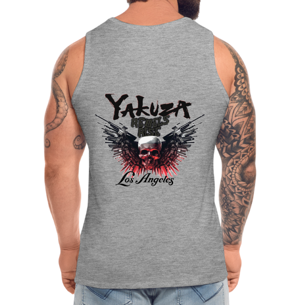 Männer Premium Tanktop T-Shirt Yakuza Muskelshirt Achselshirt - Grau meliert