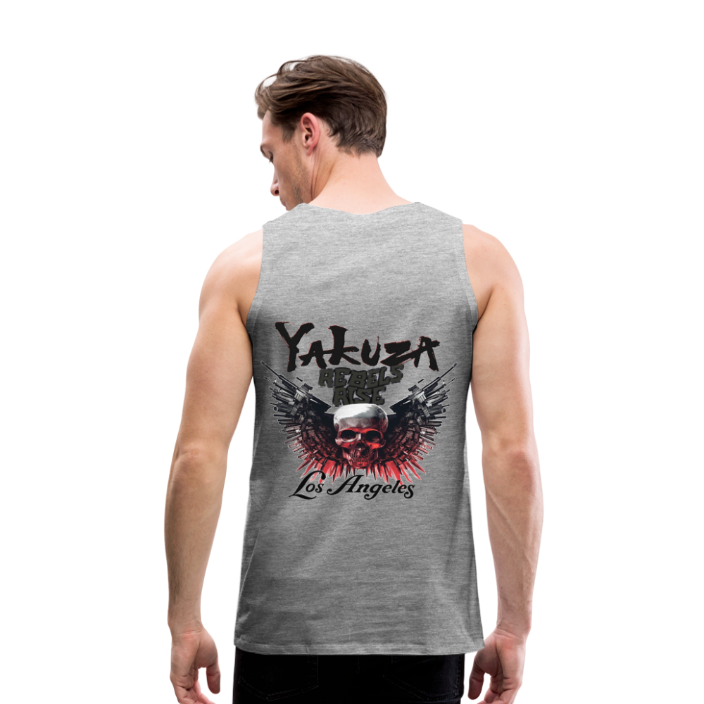 Männer Premium Tanktop T-Shirt Yakuza Muskelshirt Achselshirt - Grau meliert