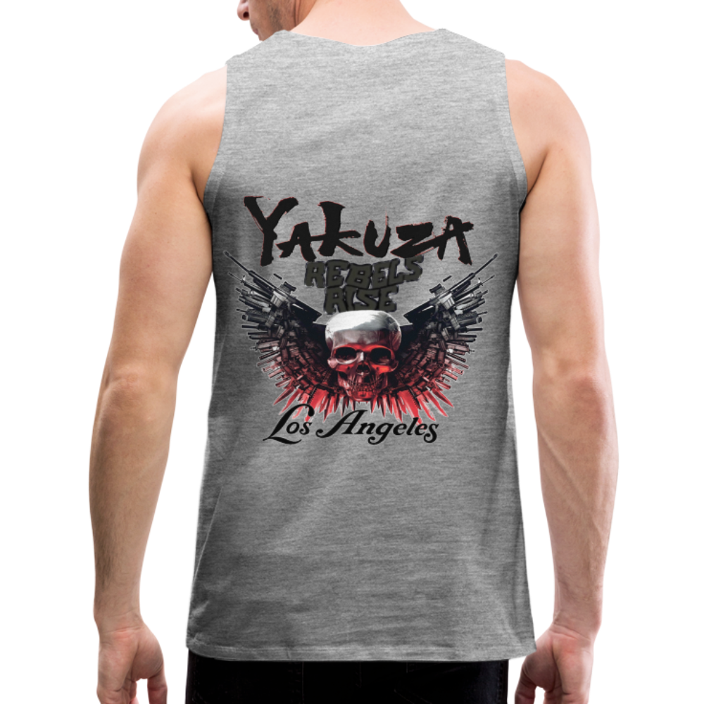 Männer Premium Tanktop T-Shirt Yakuza Muskelshirt Achselshirt - Grau meliert