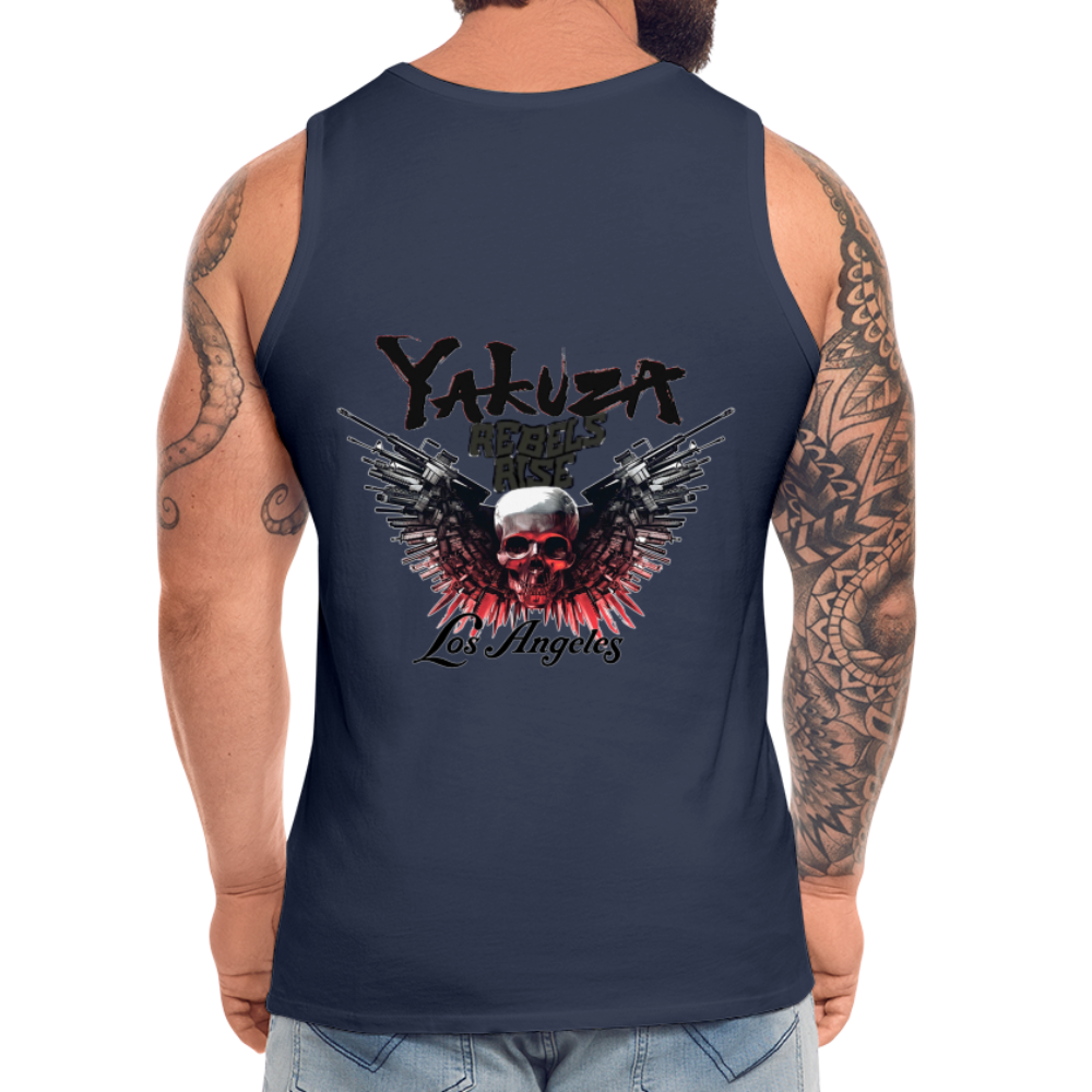 Männer Premium Tanktop T-Shirt Yakuza Muskelshirt Achselshirt - Navy