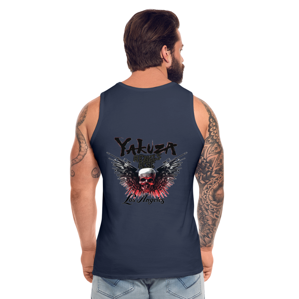 Männer Premium Tanktop T-Shirt Yakuza Muskelshirt Achselshirt - Navy