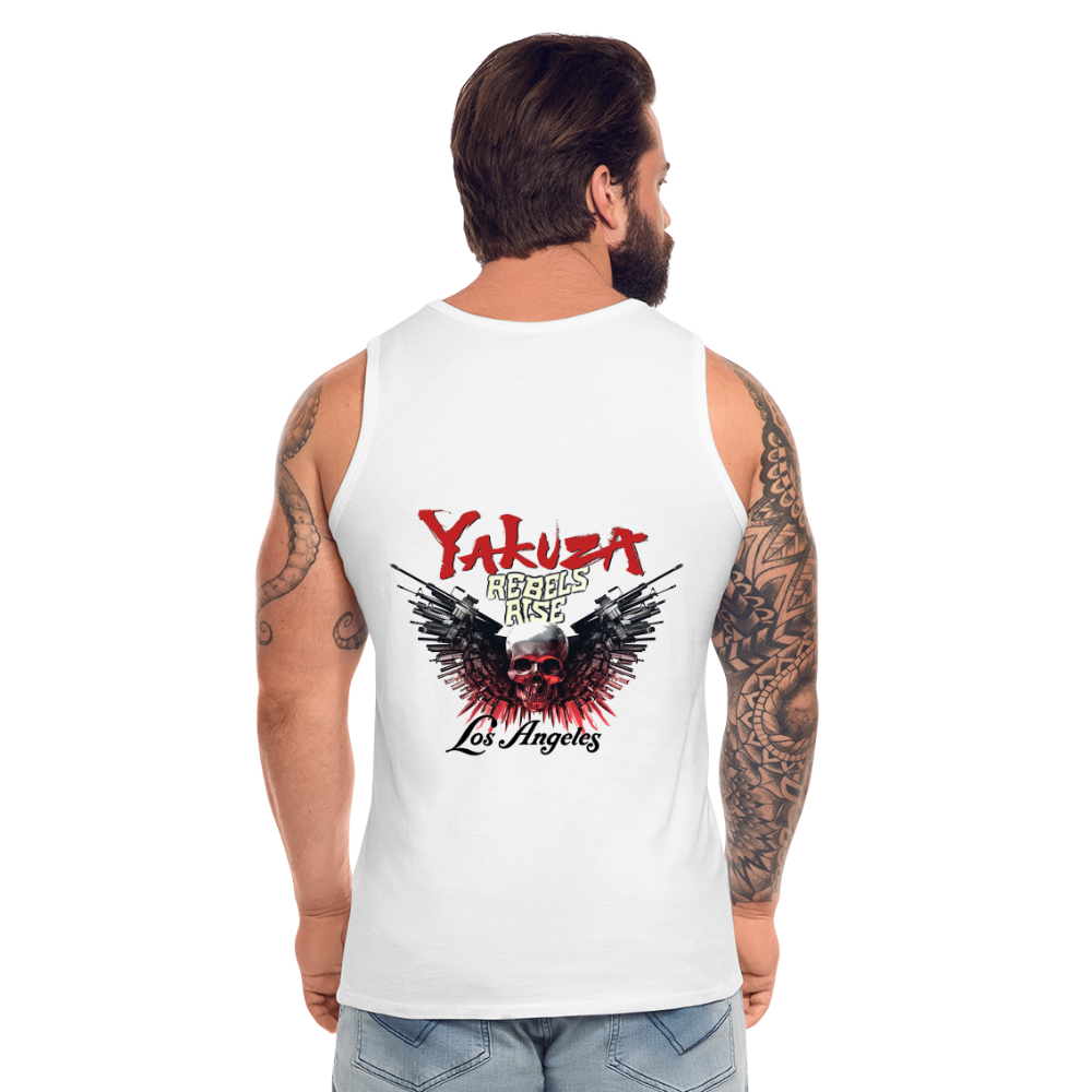 Männer Premium Tanktop T-Shirt Yakuza Muskelshirt Achselshirt - weiß