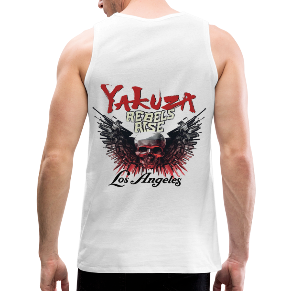 Männer Premium Tanktop T-Shirt Yakuza Muskelshirt Achselshirt - weiß