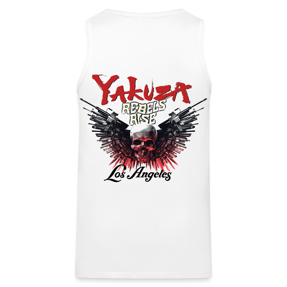 Männer Premium Tanktop T-Shirt Yakuza Muskelshirt Achselshirt - weiß