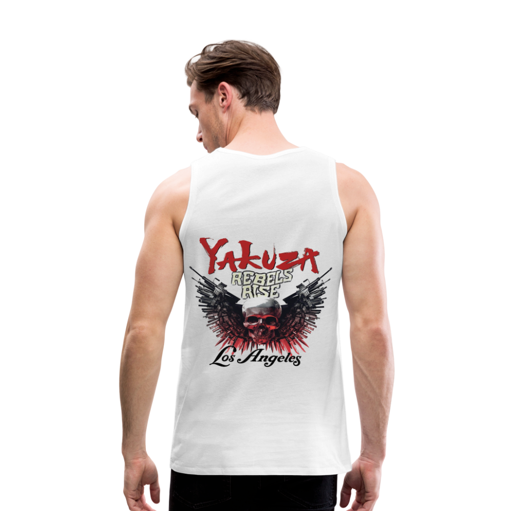 Männer Premium Tanktop T-Shirt Yakuza Muskelshirt Achselshirt - weiß