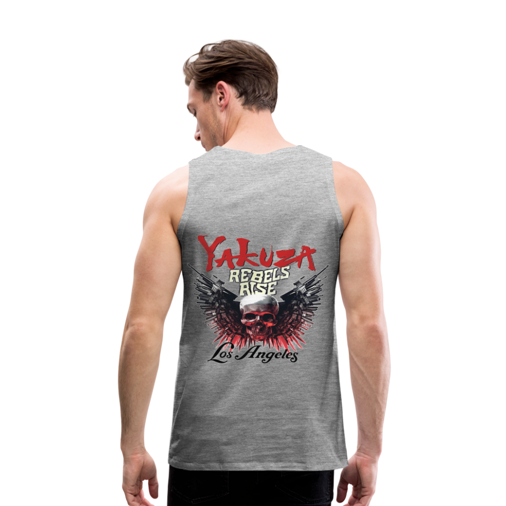 Männer Premium Tanktop T-Shirt Yakuza Muskelshirt Achselshirt - Grau meliert
