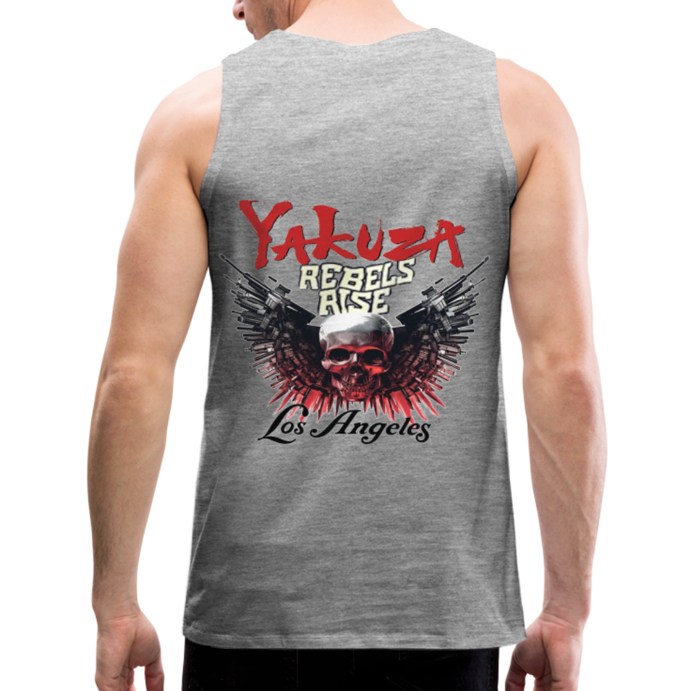 Männer Premium Tanktop T-Shirt Yakuza Muskelshirt Achselshirt - Grau meliert