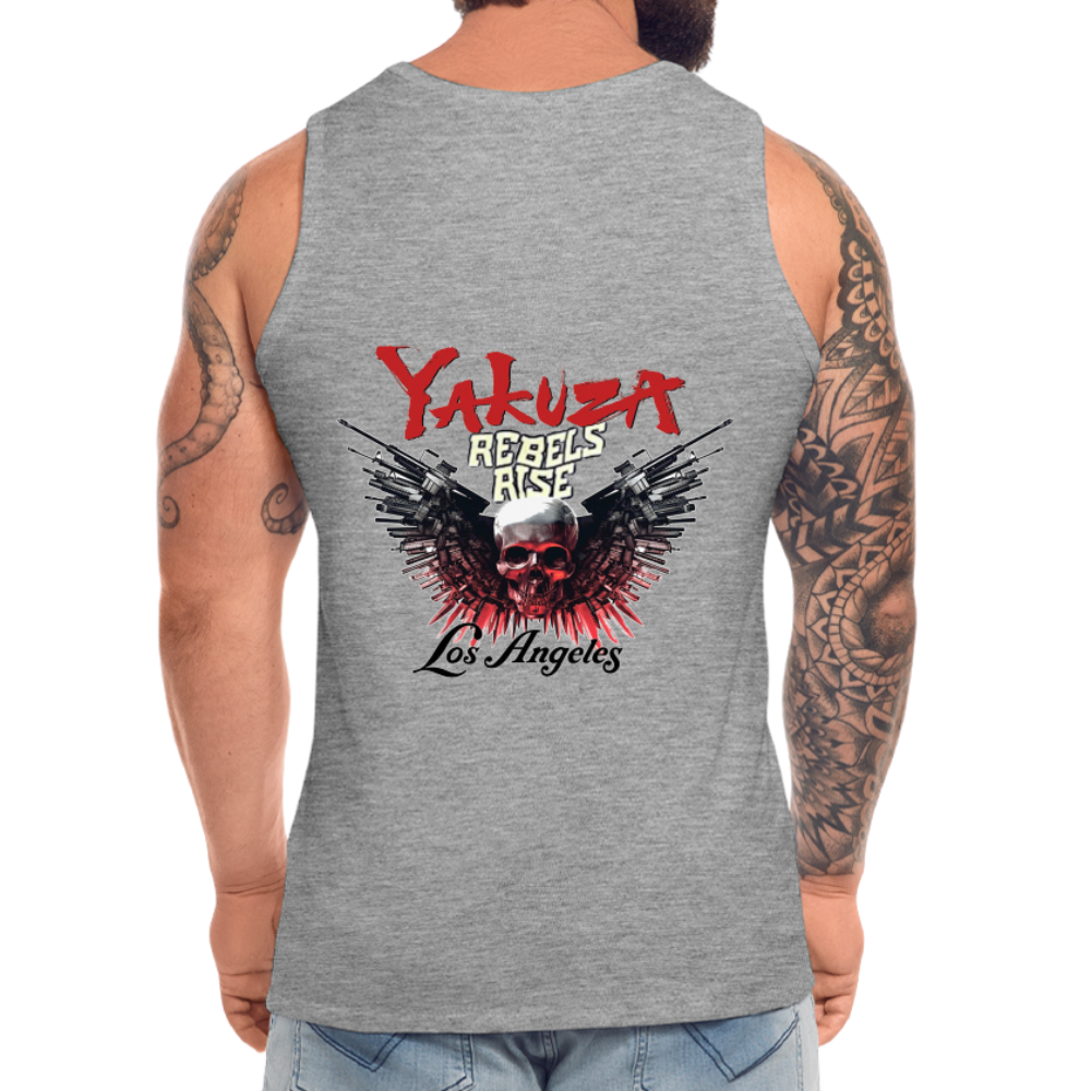 Männer Premium Tanktop T-Shirt Yakuza Muskelshirt Achselshirt - Grau meliert