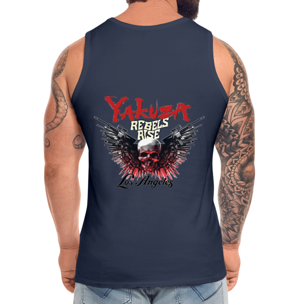 Männer Premium Tanktop T-Shirt Yakuza Muskelshirt Achselshirt - Navy