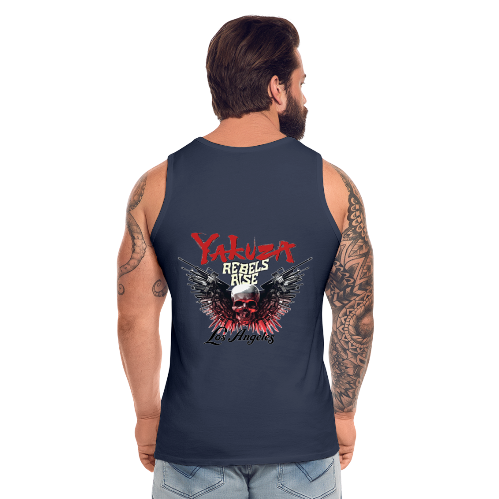 Männer Premium Tanktop T-Shirt Yakuza Muskelshirt Achselshirt - Navy