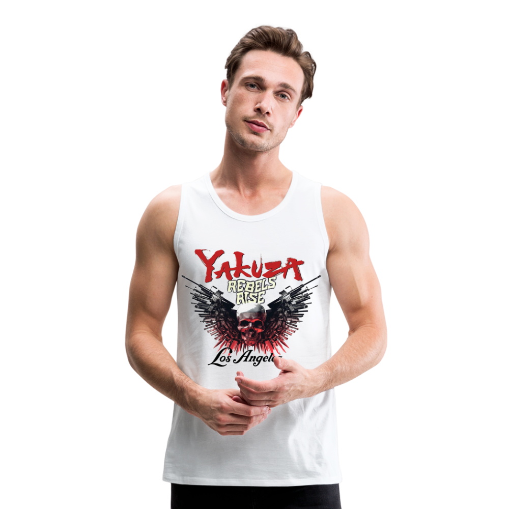 Männer Premium Tanktop T-Shirt Yakuza Muskelshirt Achselshirt - weiß